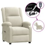 Vidaxl fauteuil inclinable �lectrique cr�me velours