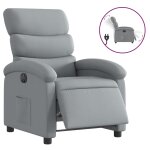 Vidaxl fauteuil inclinable �lectrique gris clair tissu