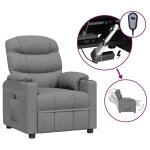 Vidaxl fauteuil inclinable lectrique gris clair tissu