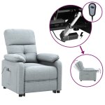 Vidaxl fauteuil inclinable �lectrique gris clair tissu