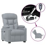 Vidaxl fauteuil inclinable �lectrique gris clair tissu