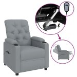 Vidaxl fauteuil inclinable �lectrique gris clair tissu
