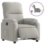 Vidaxl fauteuil inclinable �lectrique gris clair tissu microfibre
