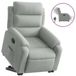 Vidaxl fauteuil inclinable �lectrique gris clair velours