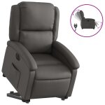 Vidaxl fauteuil inclinable �lectrique gris cuir v�ritable