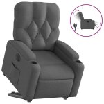 Vidaxl fauteuil inclinable �lectrique gris fonc� tissu