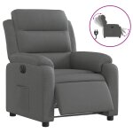 Vidaxl fauteuil inclinable lectrique gris fonc tissu