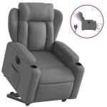 Vidaxl fauteuil inclinable �lectrique gris fonc� tissu