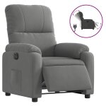 Vidaxl fauteuil inclinable �lectrique gris fonc� tissu microfibre