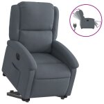 Vidaxl fauteuil inclinable �lectrique gris fonc� velours