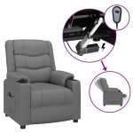 Vidaxl fauteuil inclinable lectrique gris similicuir