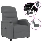 Vidaxl fauteuil inclinable lectrique gris similicuir