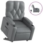 Vidaxl fauteuil inclinable lectrique gris similicuir