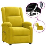 Vidaxl fauteuil inclinable �lectrique jaune velours