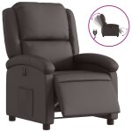 Vidaxl fauteuil inclinable �lectrique marron fonc� cuir v�ritable