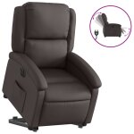 Vidaxl fauteuil inclinable lectrique marron fonc cuir vritable