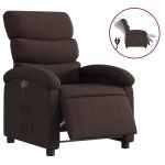 Vidaxl fauteuil inclinable �lectrique marron fonc� tissu