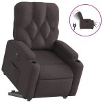Vidaxl fauteuil inclinable �lectrique marron fonc� tissu