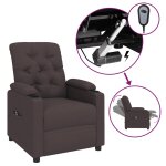 Vidaxl fauteuil inclinable �lectrique marron fonc� tissu