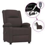 Vidaxl fauteuil inclinable �lectrique marron fonc� tissu