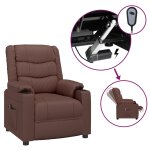 Vidaxl fauteuil inclinable �lectrique marron similicuir