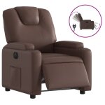 Vidaxl fauteuil inclinable électrique marron similicuir Vidaxl fauteuil inclinable électrique marron similicuir