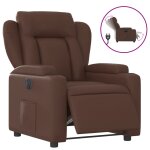 Vidaxl fauteuil inclinable lectrique marron similicuir