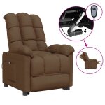Vidaxl fauteuil inclinable �lectrique marron tissu