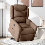 Vidaxl fauteuil inclinable lectrique marron tissu