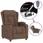 Vidaxl fauteuil inclinable �lectrique marron tissu
