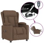 Vidaxl fauteuil inclinable �lectrique marron tissu