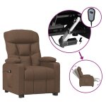 Vidaxl fauteuil inclinable �lectrique marron tissu
