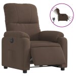 Vidaxl fauteuil inclinable �lectrique marron tissu microfibre