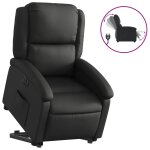 Vidaxl fauteuil inclinable �lectrique noir cuir v�ritable