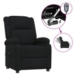 Vidaxl fauteuil inclinable lectrique noir tissu