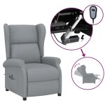 Vidaxl fauteuil inclinable �lectrique � oreilles gris clair tissu