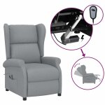 Vidaxl fauteuil inclinable �lectrique � oreilles gris clair tissu
