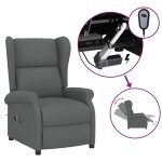 Vidaxl fauteuil inclinable électrique à oreilles gris foncé tissu Vidaxl fauteuil inclinable électrique à oreilles gris foncé tissu