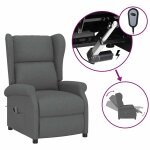 Vidaxl fauteuil inclinable �lectrique � oreilles gris fonc� tissu