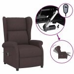Vidaxl fauteuil inclinable �lectrique � oreilles marron fonc� tissu