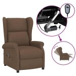 Vidaxl fauteuil inclinable �lectrique � oreilles marron tissu