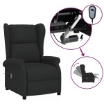 Vidaxl fauteuil inclinable électrique à oreilles noir tissu Vidaxl fauteuil inclinable électrique à oreilles noir tissu