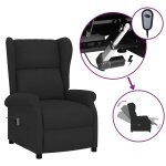 Vidaxl fauteuil inclinable �lectrique � oreilles noir tissu