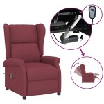 Vidaxl fauteuil inclinable lectrique  oreilles rouge bordeaux tissu