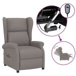 Vidaxl fauteuil inclinable �lectrique � oreilles taupe tissu