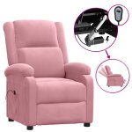 Vidaxl fauteuil inclinable �lectrique rose velours