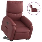 Vidaxl fauteuil inclinable �lectrique rouge bordeaux similicuir