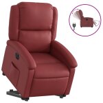 Vidaxl fauteuil inclinable �lectrique rouge bordeaux similicuir