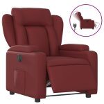 Vidaxl fauteuil inclinable lectrique rouge bordeaux similicuir