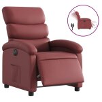 Vidaxl fauteuil inclinable électrique rouge bordeaux similicuir Vidaxl fauteuil inclinable électrique rouge bordeaux similicuir